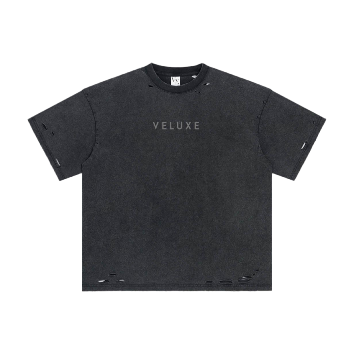 Distressed black tee