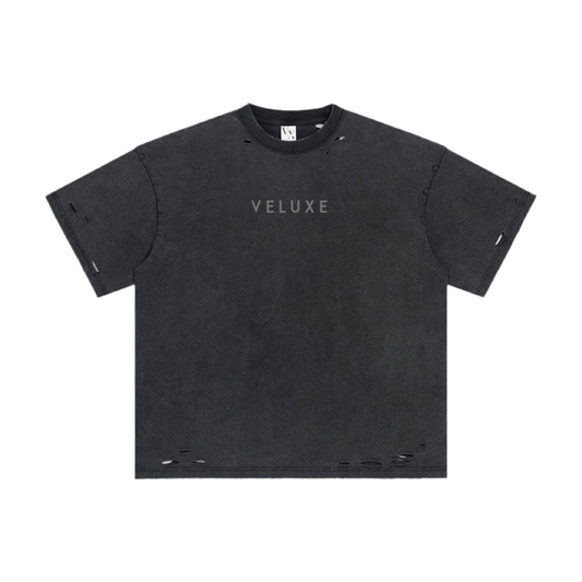 Distressed black tee